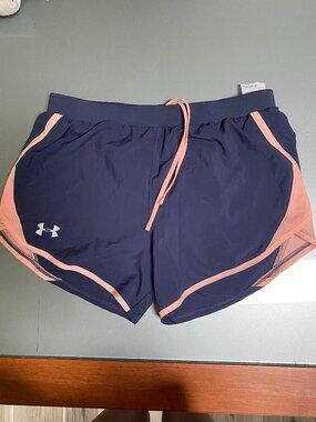 Under Armour Women's Navy and Pink Shorts